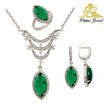 Gümüş zirkon taşlı set